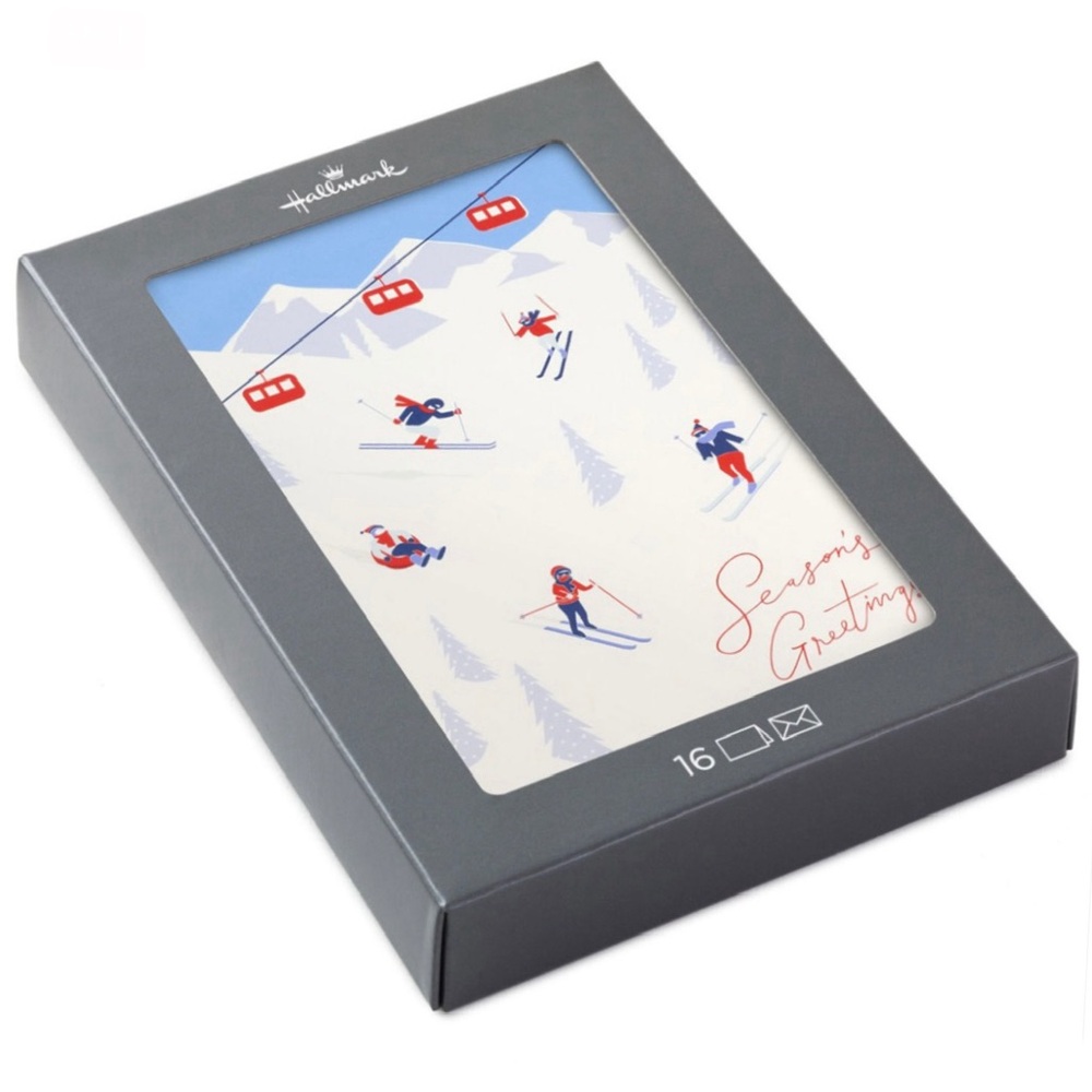 Hallmark Alpine Ski Slopes Boxed Christmas Cards, Pack of 16 (NWT) - Picture 2 of 13